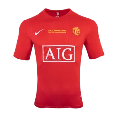 Men's Retro 2007/08 Champion Manchester United Champion League Home Soccer Jersey Shirt Nike