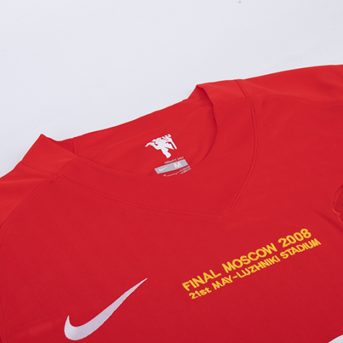 Men's Retro 2007/08 Champion Manchester United Champion League Home Soccer Jersey Shirt Nike