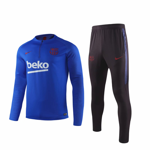 Nike Barcelona Zipper Sweatshirt Kit(Top+Pants) 2019/20 - Blue - soccerdealshop
